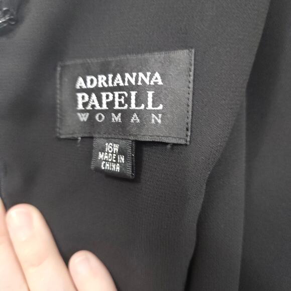 Adrianna Papell Silk Leopard Print Sleeveless Belted V-Neck Cocktail Dress 16W - Picture 8 of 14